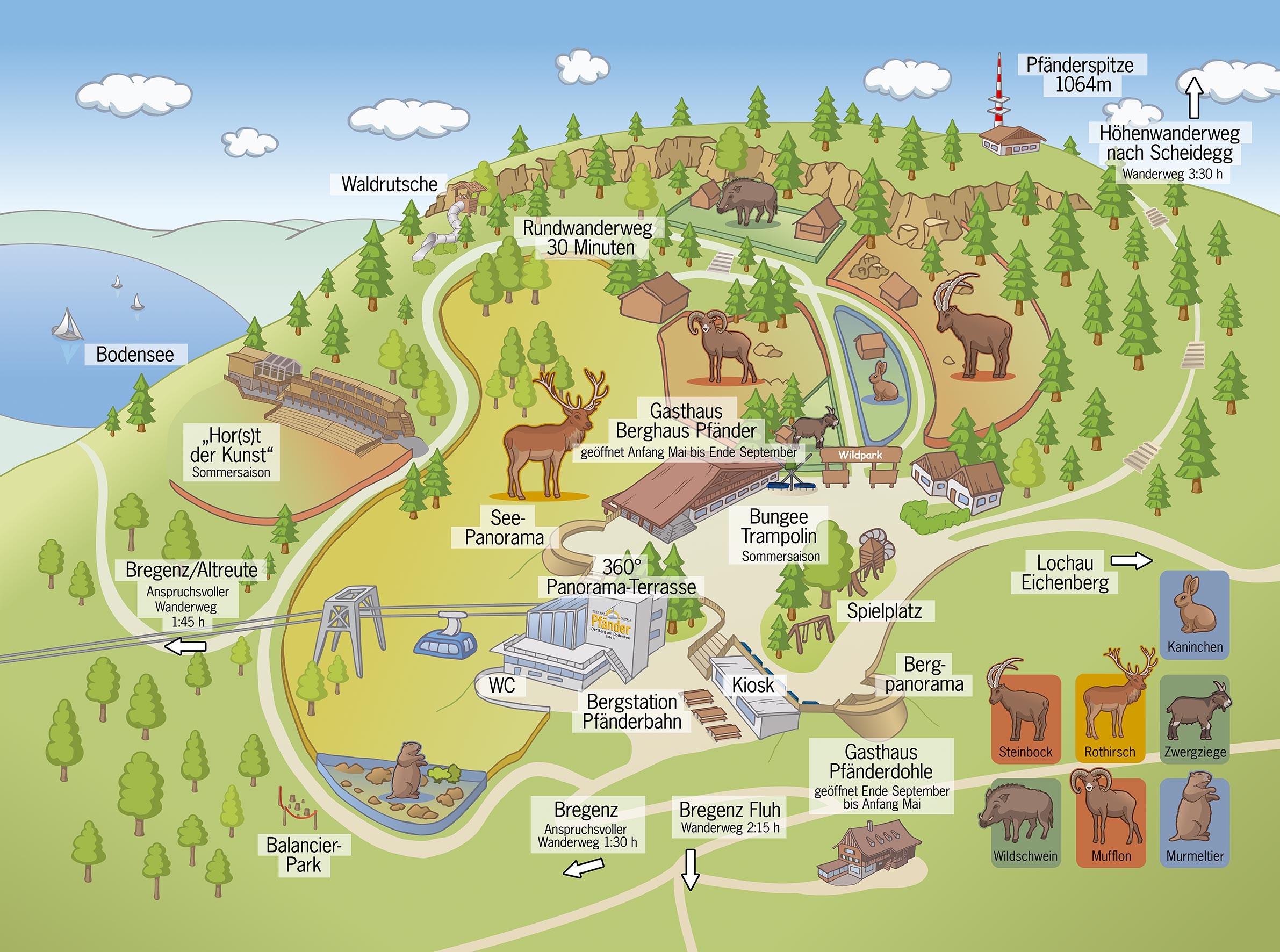 Karte Pfänder Wildpark