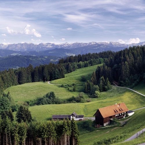 Bergpanorama Vom Pfaender Pfaenderdohle