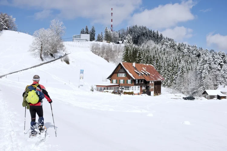 Schneeschuhläufer am Pfänder